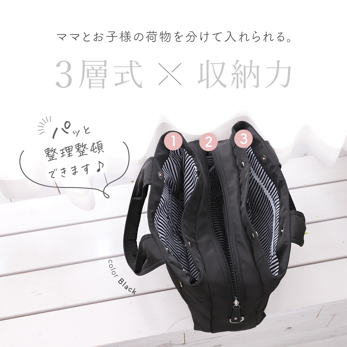 大容量マザーズバッグ｜軽量＆撥水ナイロン生地 2wayで仕事・旅行にもオススメのトートバッグ型 推し活 オシ活