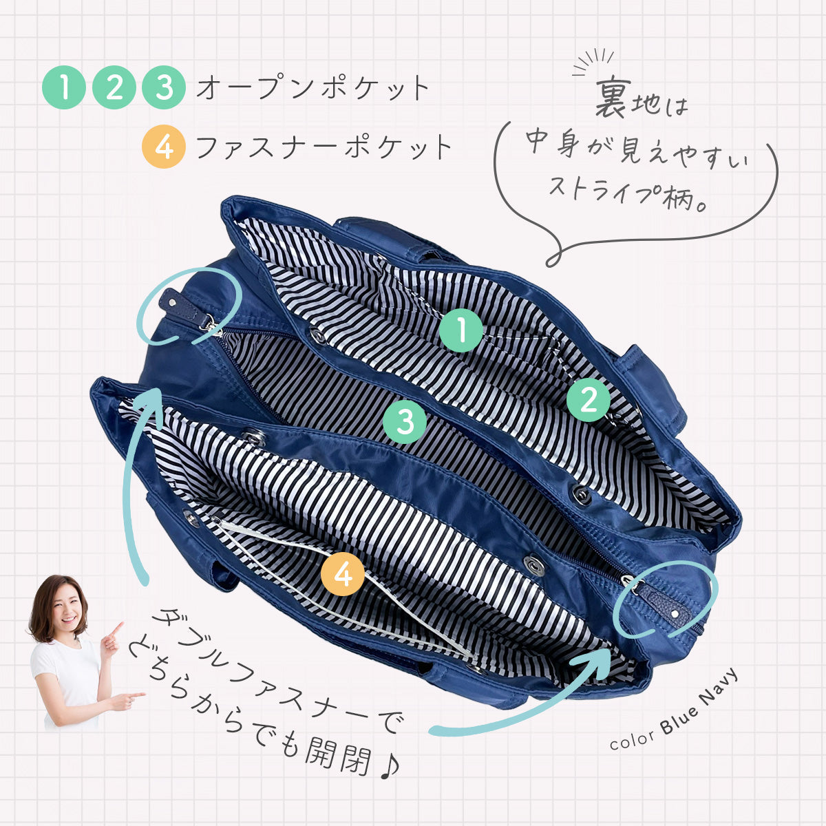 大容量マザーズバッグ｜軽量＆撥水ナイロン生地 2wayで仕事・旅行にもオススメのトートバッグ型 推し活 オシ活