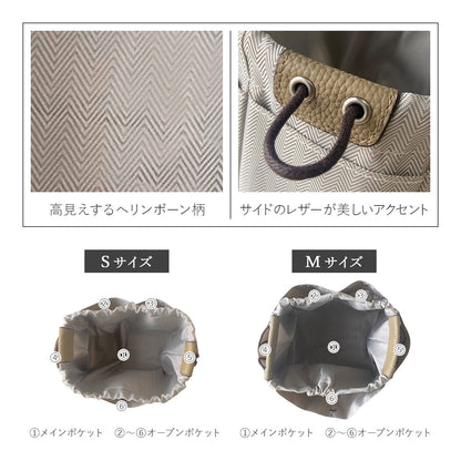 本革 キューブバッグ レディース ｜牛革 ハンドバッグ バケツ型 自立 軽量 底鋲付き Sサイズ Mサイズ 大容量 バッグインバッグ付き