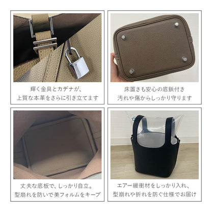 本革 キューブバッグ レディース ｜牛革 ハンドバッグ バケツ型 自立 軽量 底鋲付き Sサイズ Mサイズ 大容量 バッグインバッグ付き