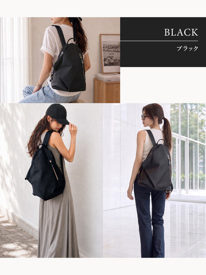 ナイロンリュック 【大人きれいめ】 レディース 撥水＆軽量 | リュック A4 シンプル おしゃれ 三角リュックサック